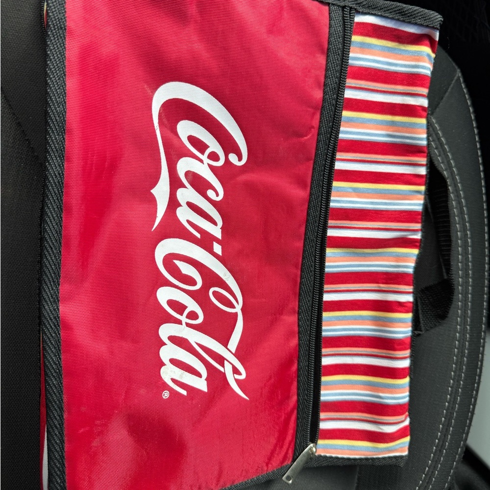 Coca Cola Red and Striped Bag